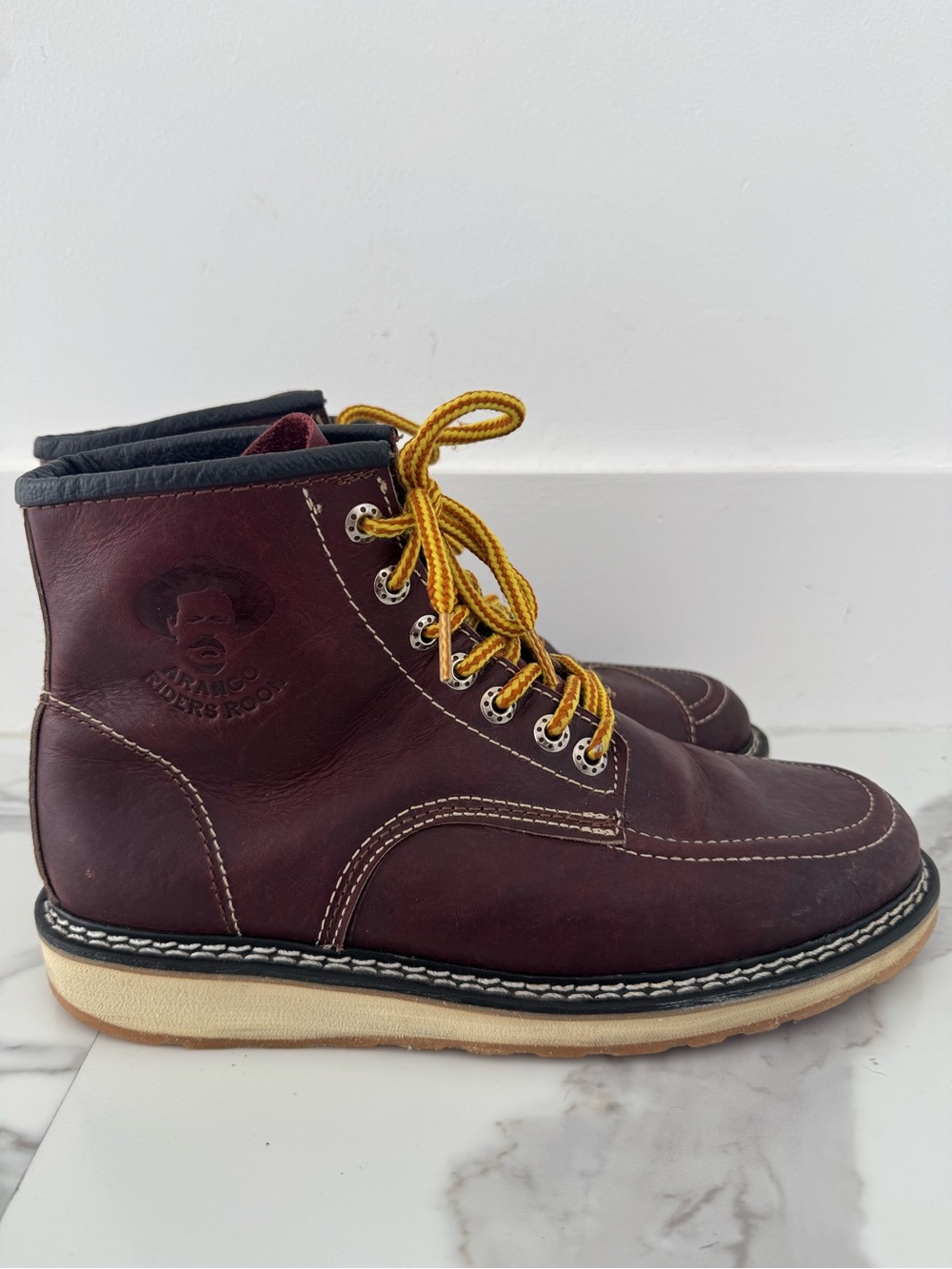 Arango Riders Room Work Boots 10.5 Brown Leather Oil Slip Resistant Made Mexico